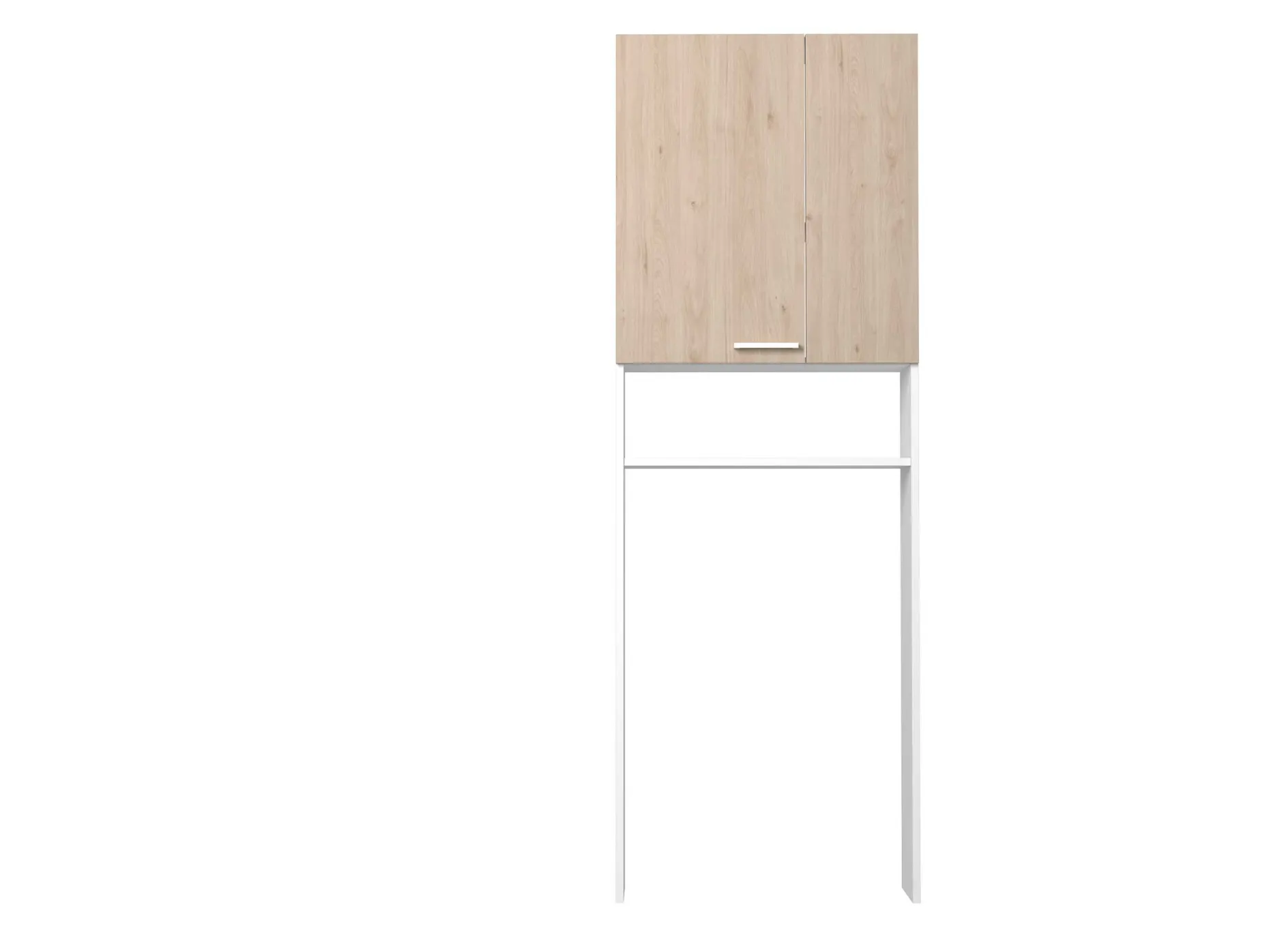 Toiletten- und Waschmaschinenschrank Wessel - Eiche/Weiß