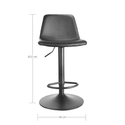 CBA Tommy Verstellbarer Barhocker - 58-80cm Sitzhöhe - es Kunstleder