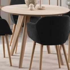 Emob Townsville Runder Esstisch - Eiche furniert, 100x75 cm