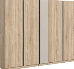 5-türiger Kleiderschrank Oakland Xonox Sonoma Eiche 230x183x53 cm