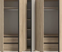 5-türiger Kleiderschrank Oakland Xonox Sonoma Eiche 230x183x53 cm