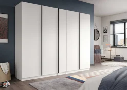 5-Türiger Kleiderschrank Oakland Xonox - Weiß - 230x183x53 cm