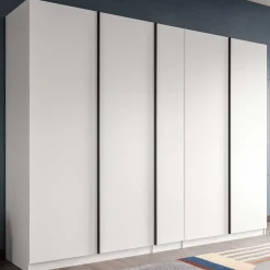 5-Türiger Kleiderschrank Oakland Xonox - Weiß - 230x183x53 cm
