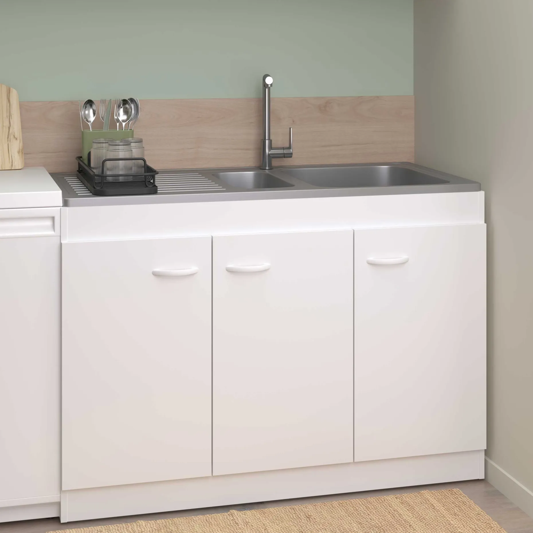 3-türiger Unterschrank für die Spüle (120 cm)