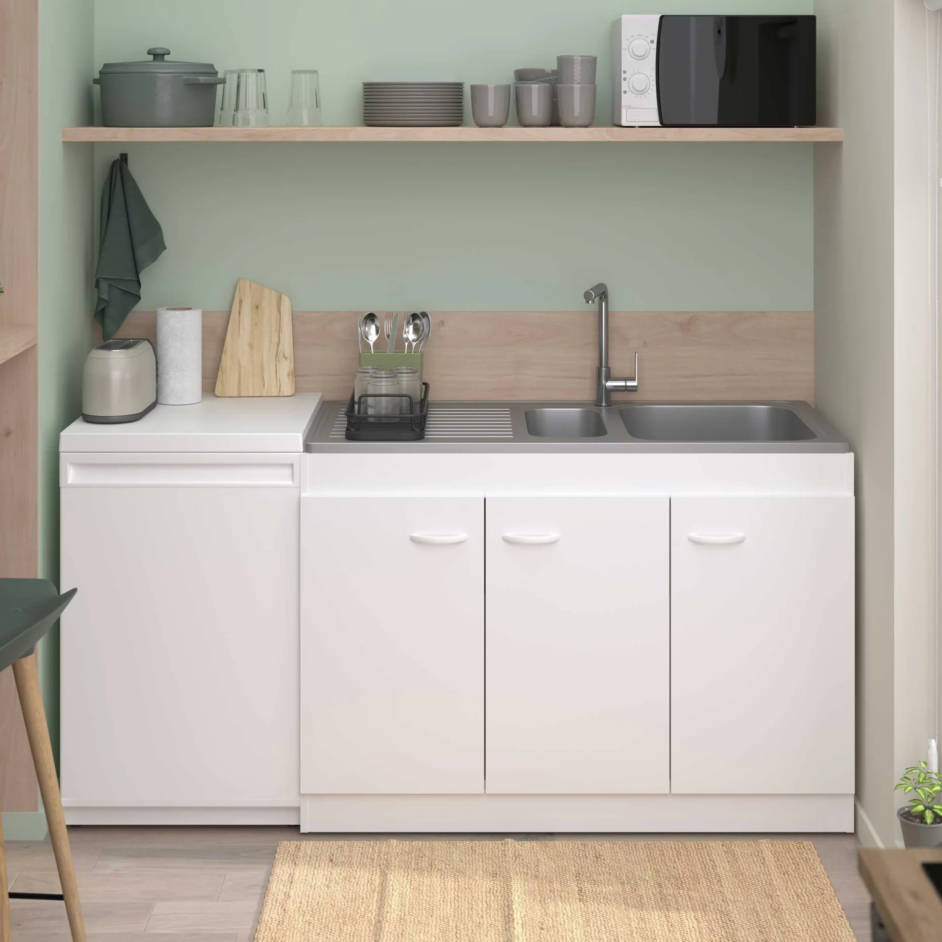 3-türiger Unterschrank für die Spüle (120 cm)