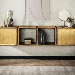 2-türiges Mango-Sideboard und TV-Schrank aus Messing
