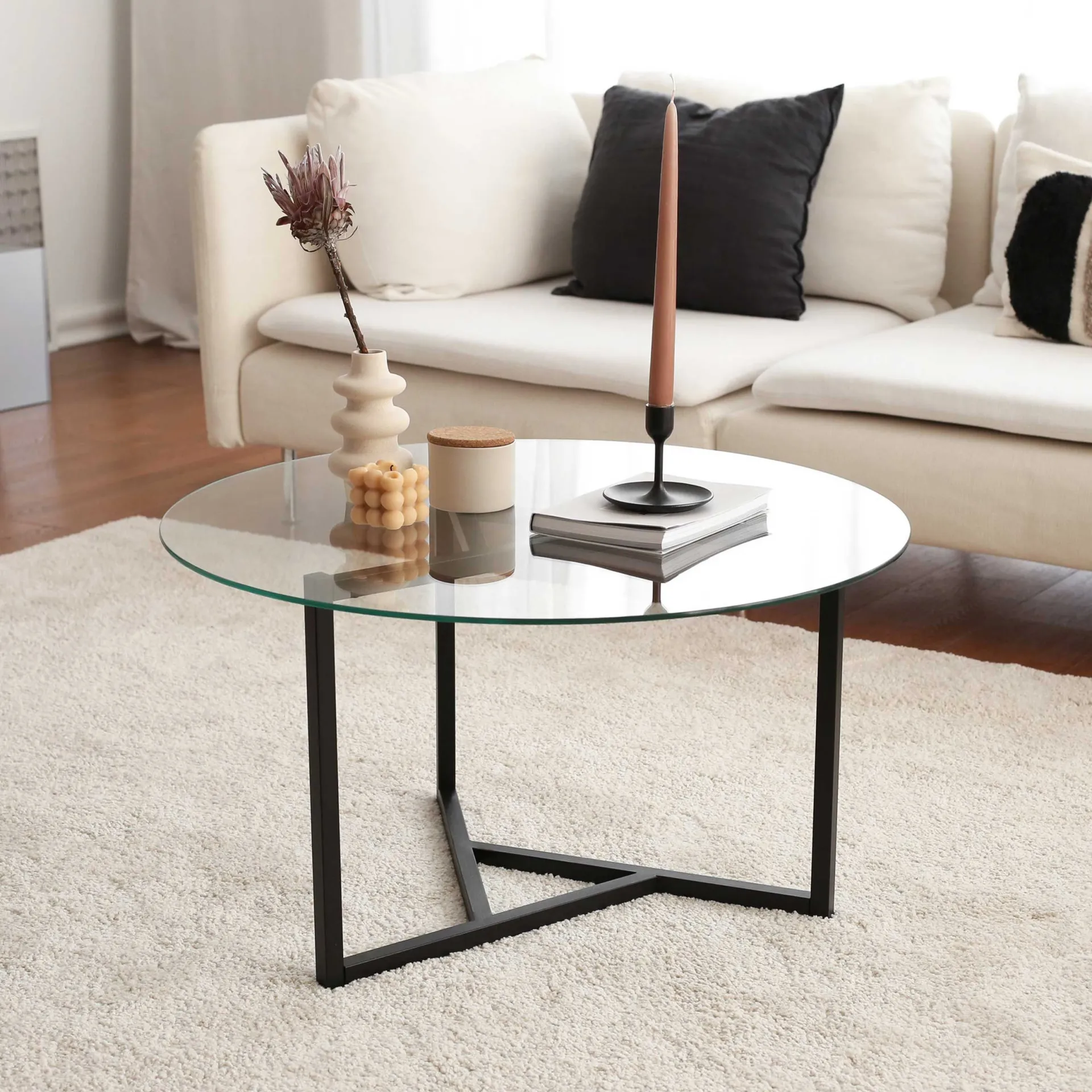 Emob Trio G Couchtisch | METALLRAHMEN | Transparent,