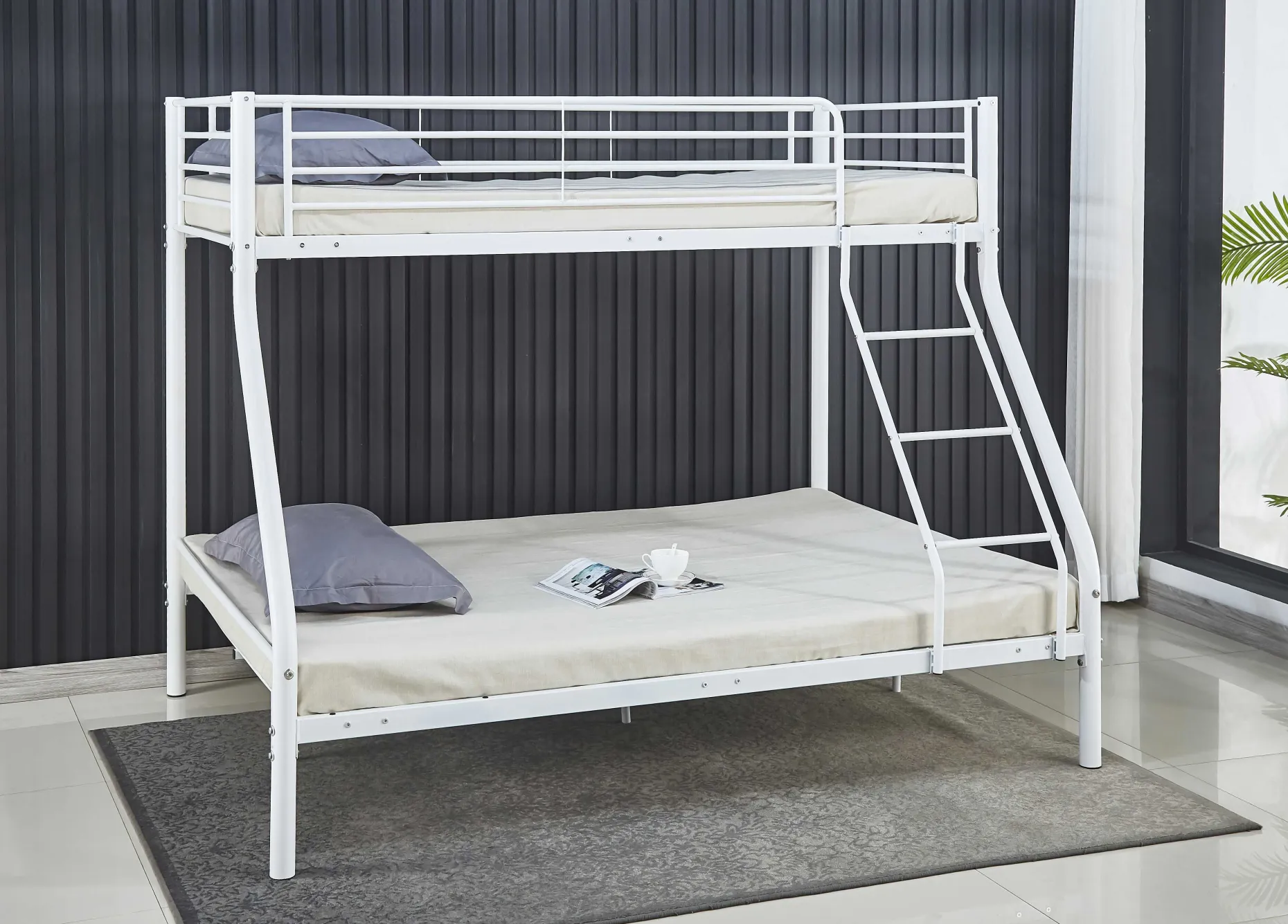 Trixie Etagenbett 90x200 und 140x200 - Metall - matt weiß