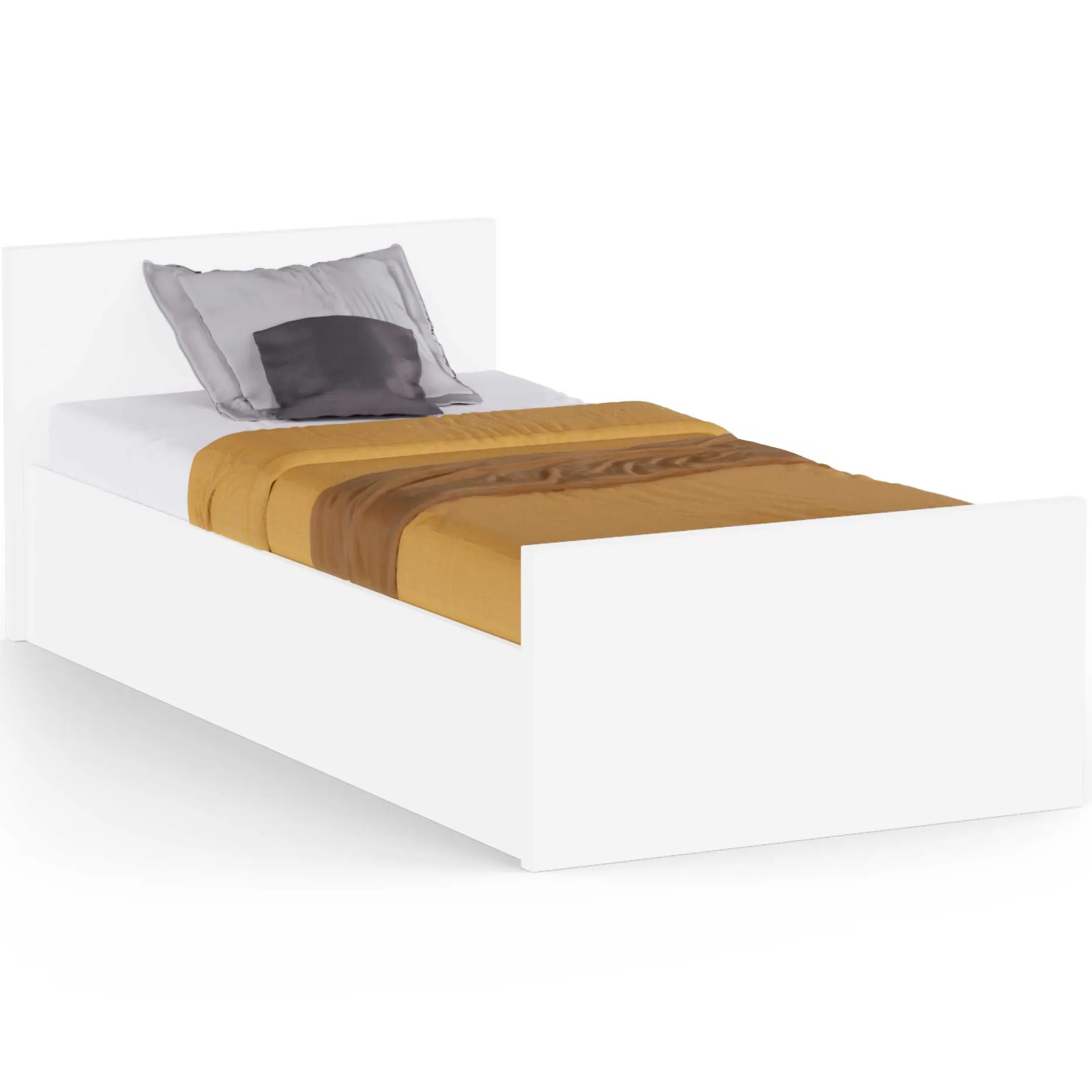 Truhenbett Clyde - 90x200cm - mit Lattenrost - weiß