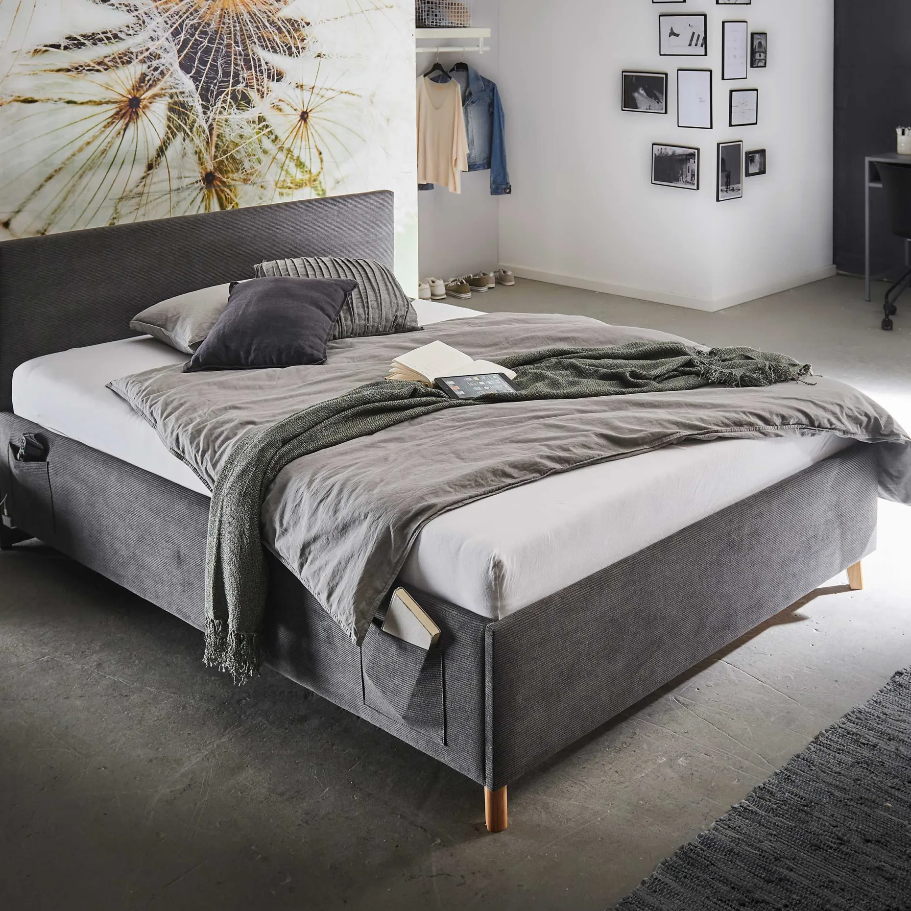 Truhenbett Cool | 90 x 200 cm | Anthrazit Design