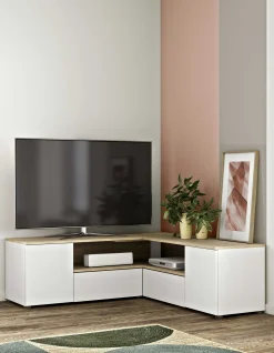 TV-Möbel Cleo 130cm - weiß/Eiche