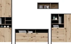 TV-Möbel In-Loft 135cm - Eiche alt/schwarz