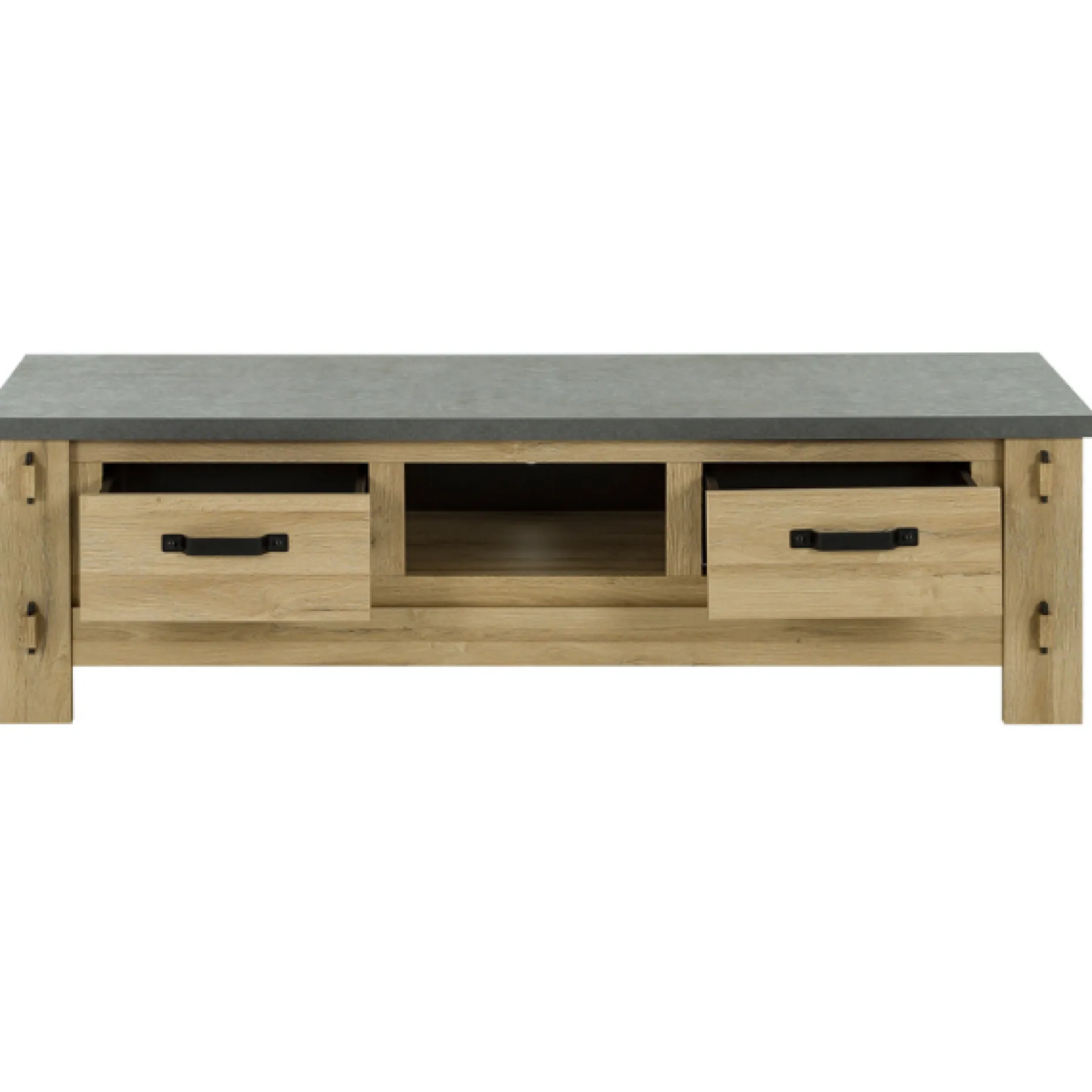 TV-Möbel Louane 172cm, 2 Schubladen - Eiche/Beton