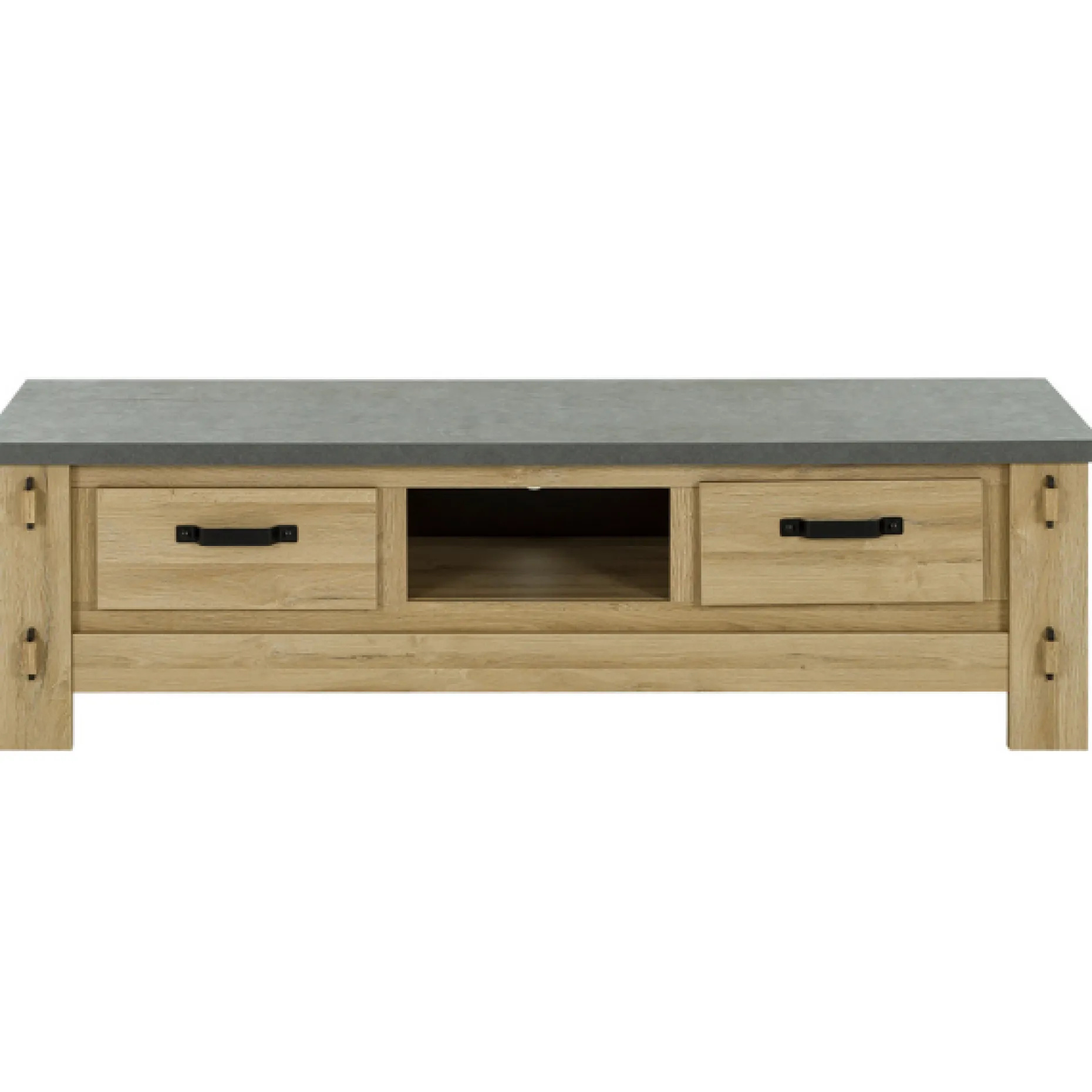 TV-Möbel Louane 172cm, 2 Schubladen - Eiche/Beton