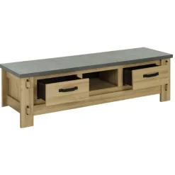 TV-Möbel Louane 172cm, 2 Schubladen - Eiche/Beton