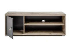Tv-Möbel Moleskin 120cm mit 1 Tür - anthrazit/alter Stil