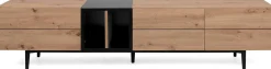 TV-Möbel Ted 195cm 3 Türen - Eiche/schwarz
