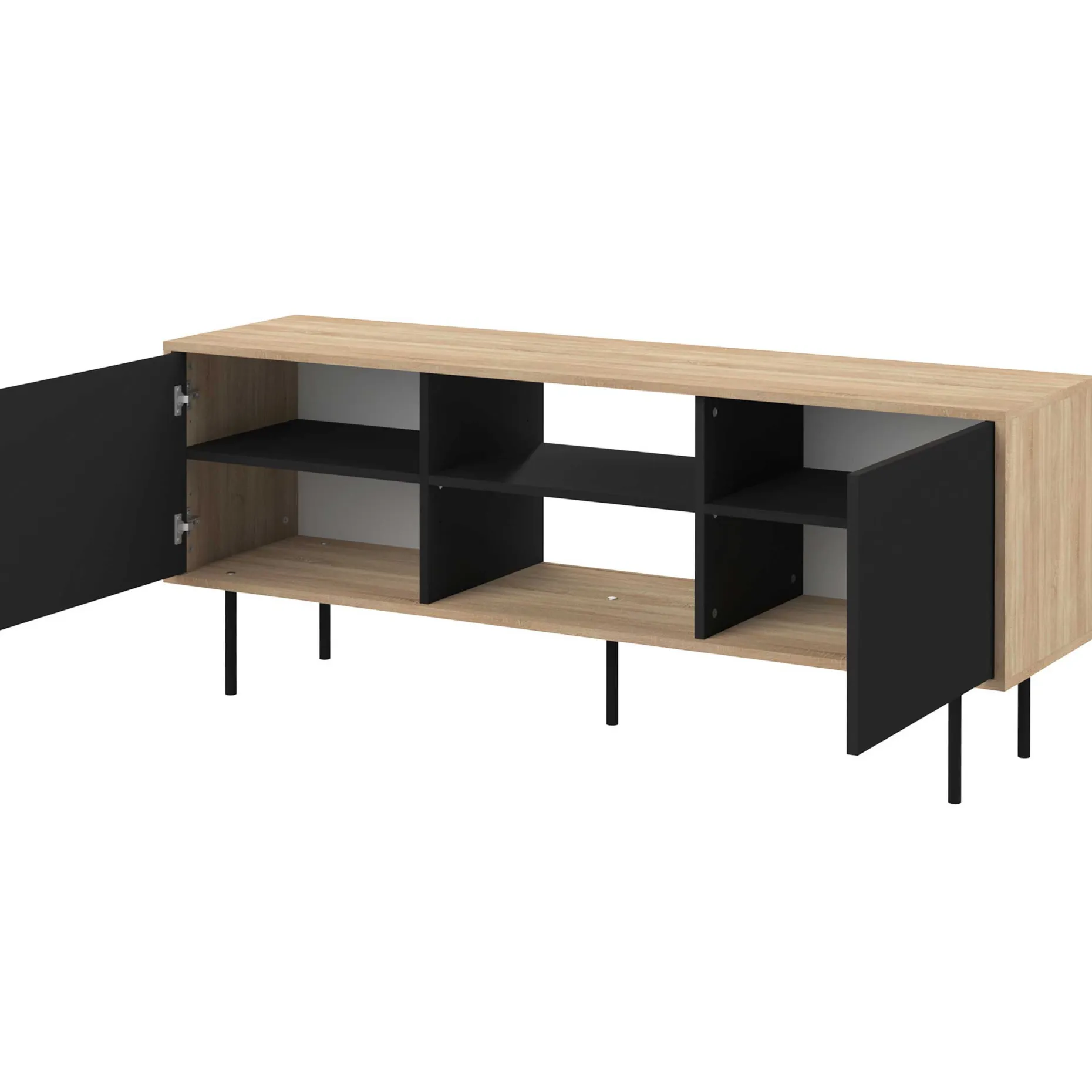 TV-Möbel Vibe 150cm - Eiche/schwarz