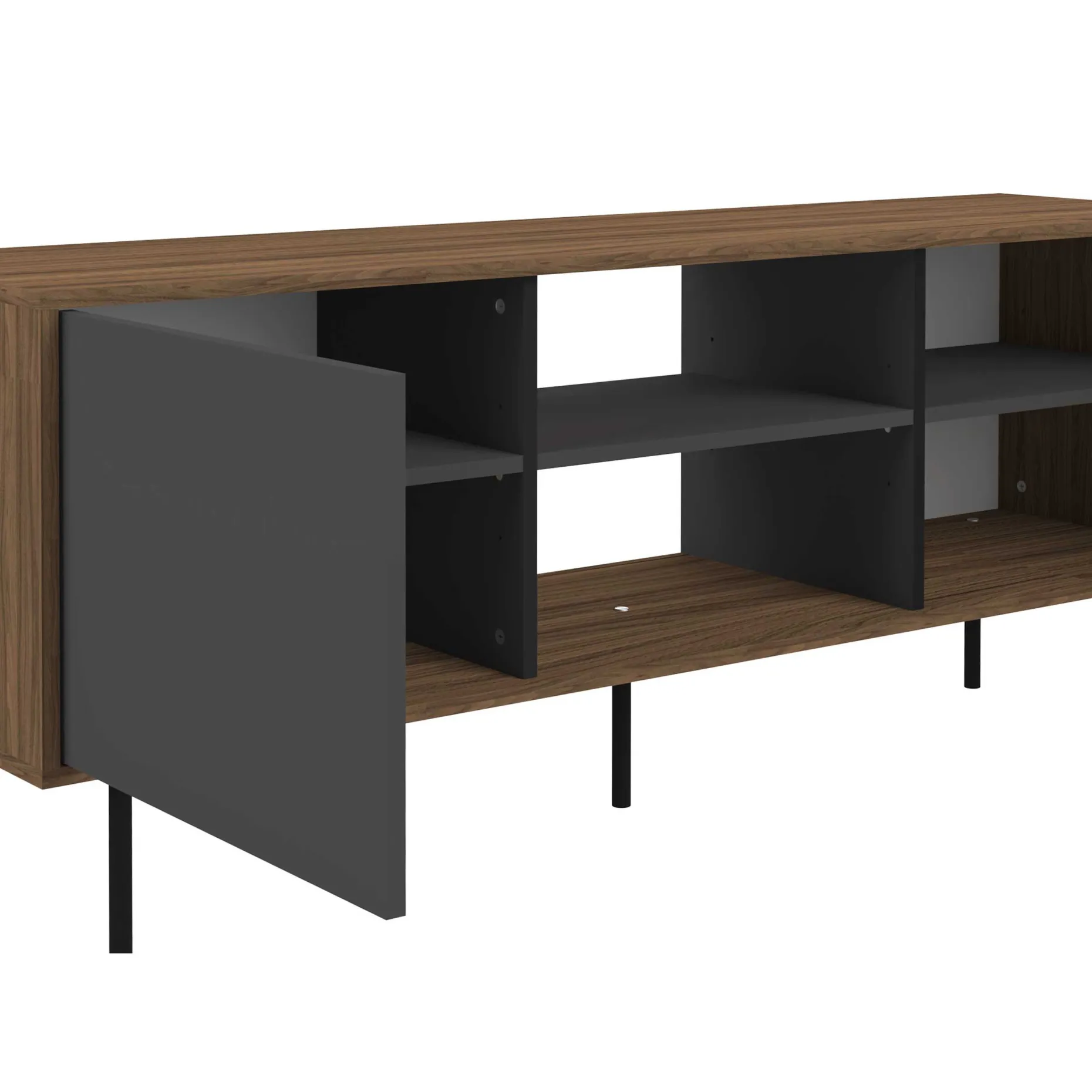 TV-Möbel Vibe 150cm - Walnuss/Grau