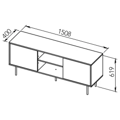 TV-Möbel Vibe 150cm - Walnuss/Grau