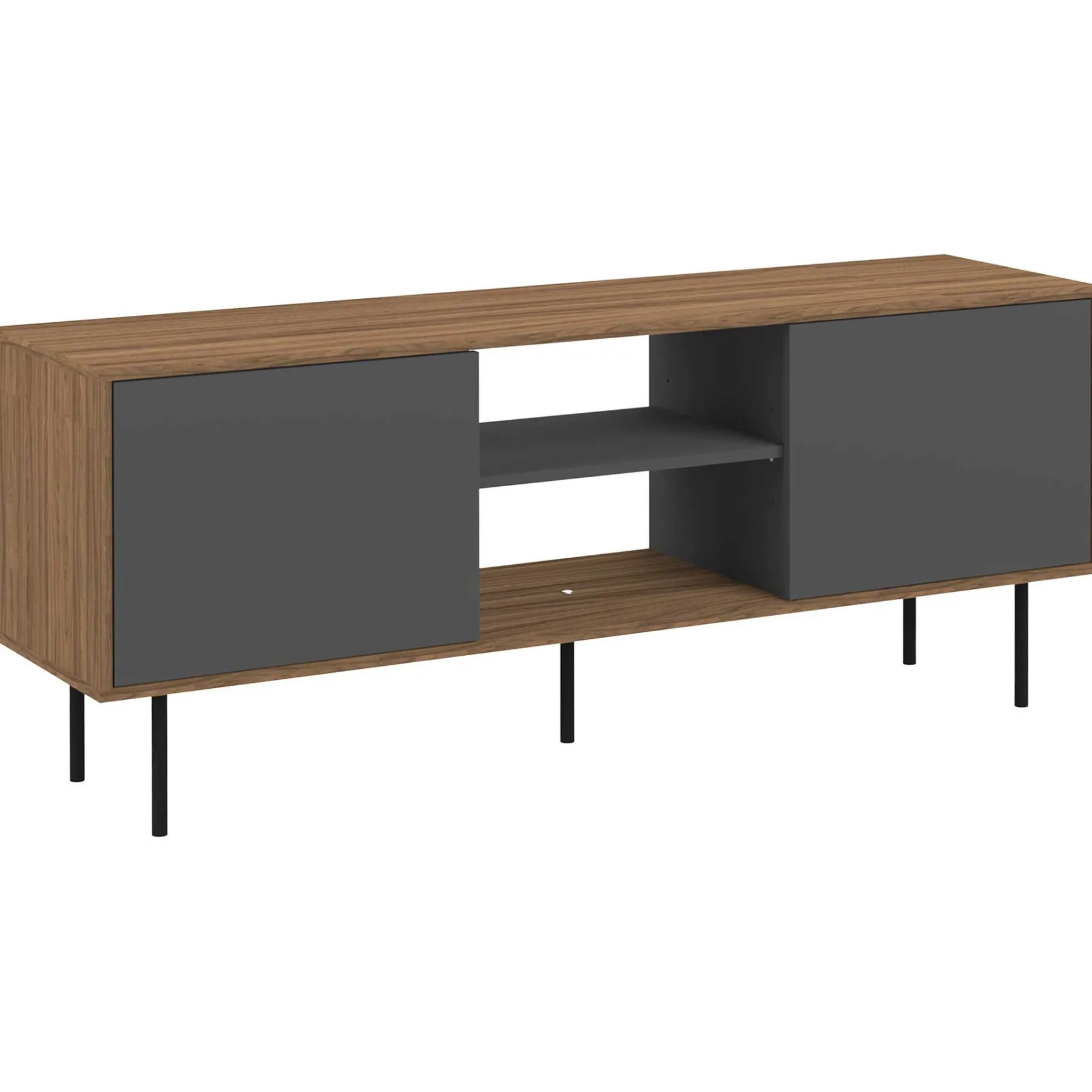 TV-Möbel Vibe 150cm - Walnuss/Grau