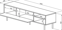 TV-Möbel Watt 165cm - Eiche/Weiß