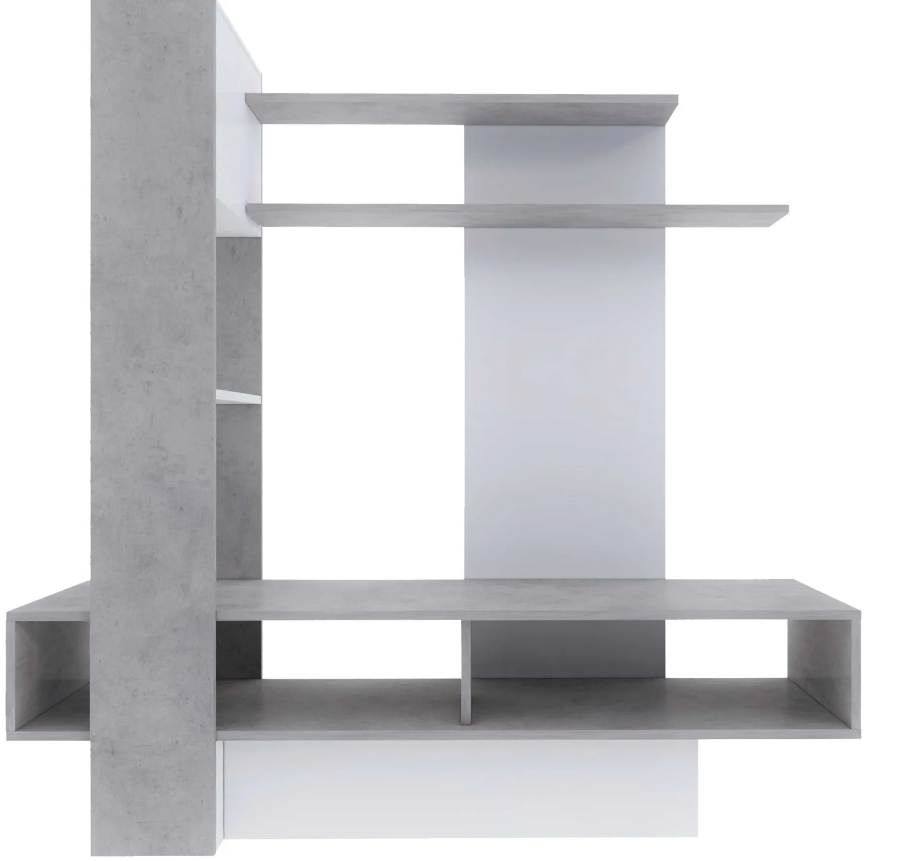 Tv-Möbel Zerko 140cm - Beton/Weiß