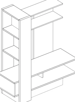 Tv-Möbel Zerko 140cm - Beton/Weiß