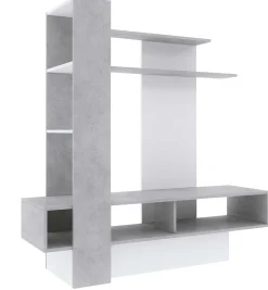 Tv-Möbel Zerko 140cm - Beton/Weiß