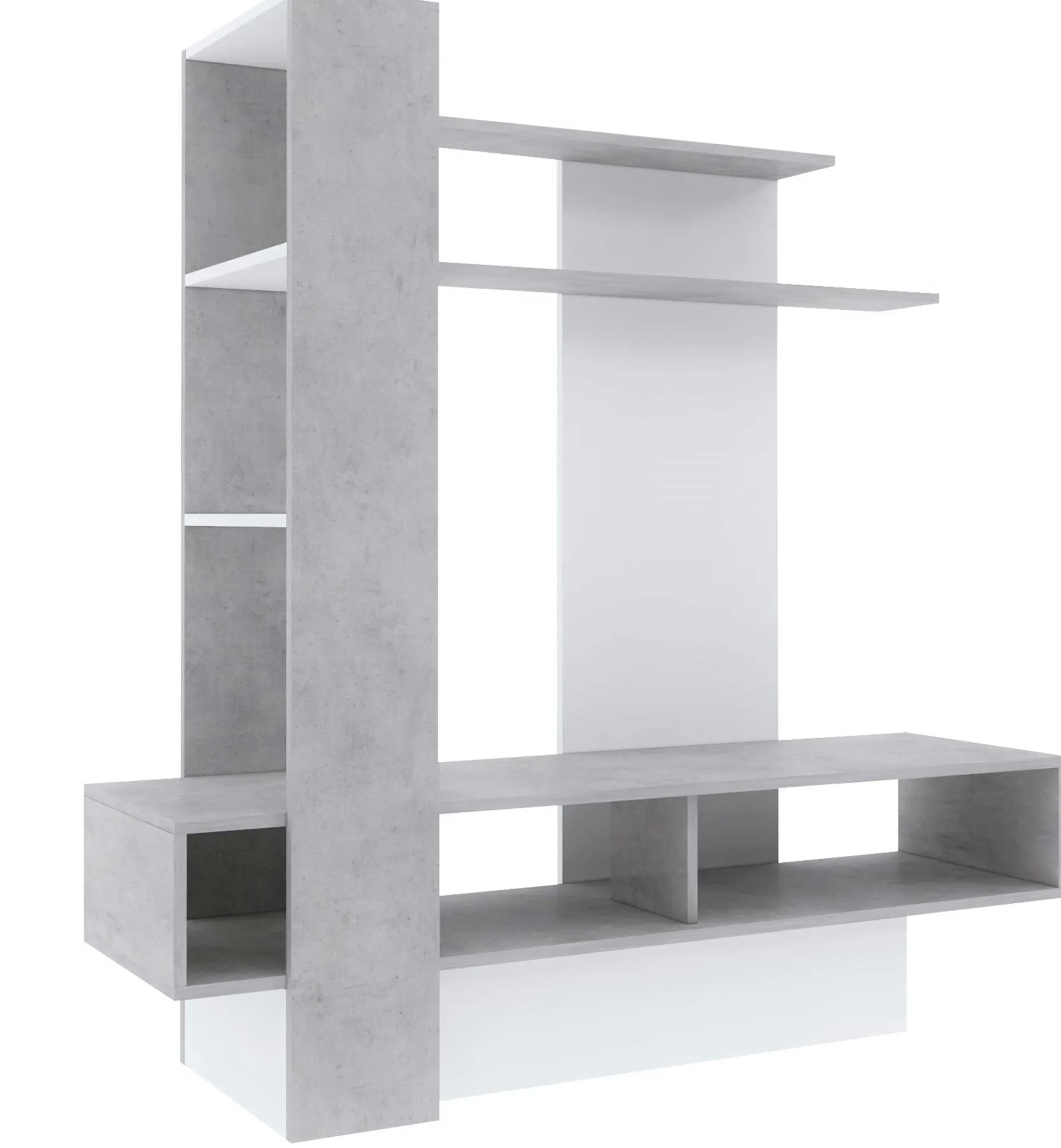 Tv-Möbel Zerko 140cm - Beton/Weiß