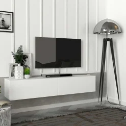 TV-Schrank Aristo - 135x32x25cm - 2 Türen - weiß