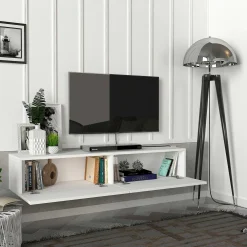 TV-Schrank Aristo - 135x32x25cm - 2 Türen - weiß