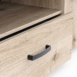TV-Schrank Aubrey - 148x42x44cm - 2 Türen und 1 Schublade - Eiche Dekor/schwarz