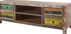 TV-Schrank Banksy 156cm mit 4 Schubladen - braun