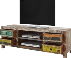 TV-Schrank Banksy 156cm mit 4 Schubladen - braun
