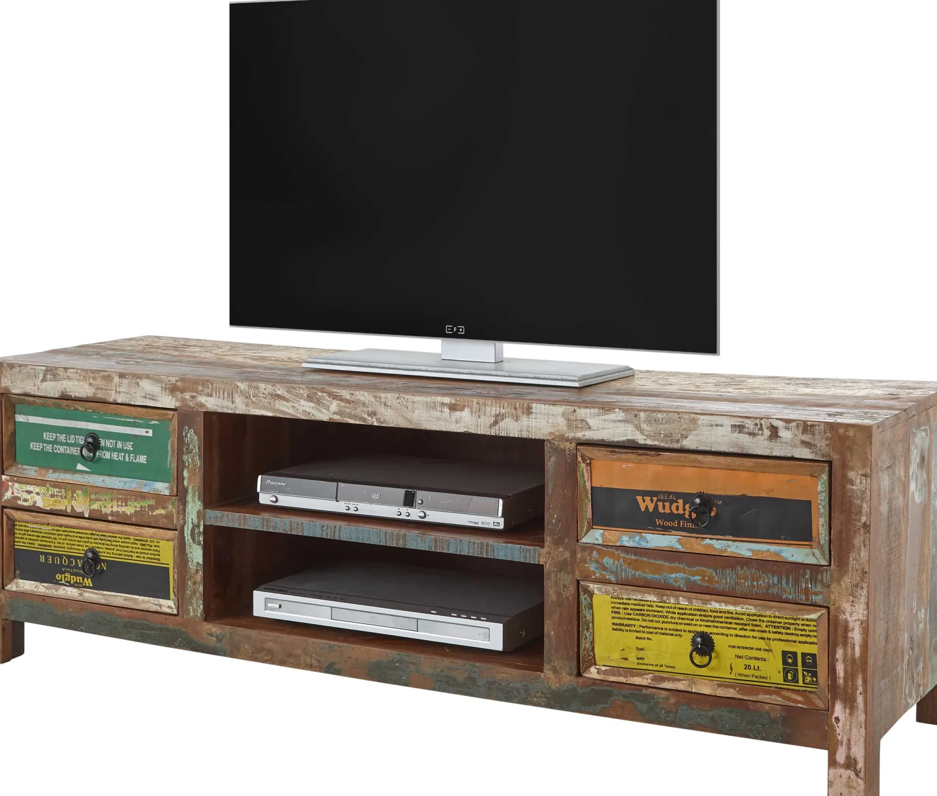 TV-Schrank Banksy 156cm mit 4 Schubladen - braun