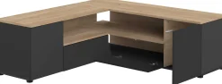 TV-Schrank Cleo 130cm - schwarz/quecksilber
