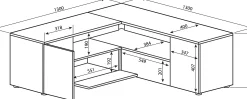 TV-Schrank Cleo 130cm - schwarz/quecksilber