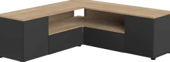 TV-Schrank Cleo 130cm - schwarz/quecksilber