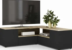 TV-Schrank Cleo 130cm - schwarz/quecksilber