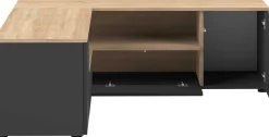 TV-Schrank Cleo 130cm - schwarz/quecksilber