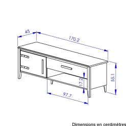 TV-Schrank Cork | 171 x 45 x 55 cm | Gold Oak Design