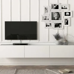 TV-Schrank Damla - 180x30x30cm - 3 Türen - weiß