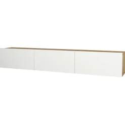 TV-Schrank Damla - 180x30x30cm - 3 Türen - weiß/Eiche Dekor
