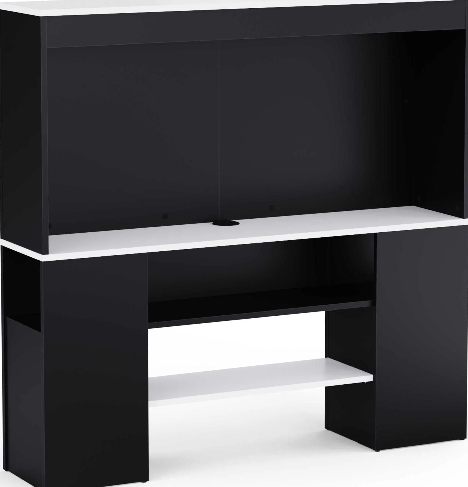 TV-Schrank Dreampad - 120x27x116cm - mit LED-Beleuchtung - schwarz/weiß