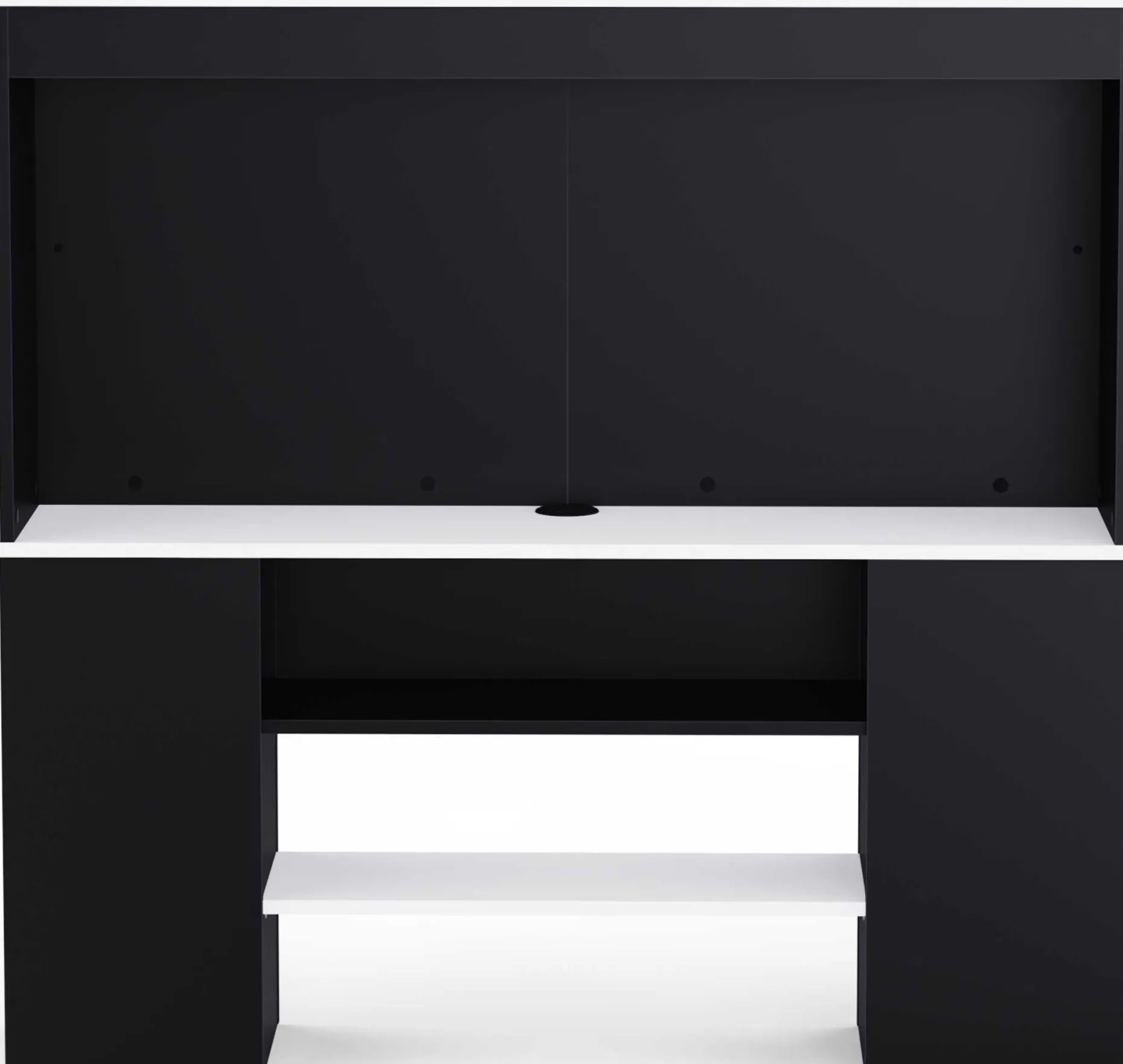 TV-Schrank Dreampad - 120x27x116cm - mit LED-Beleuchtung - schwarz/weiß