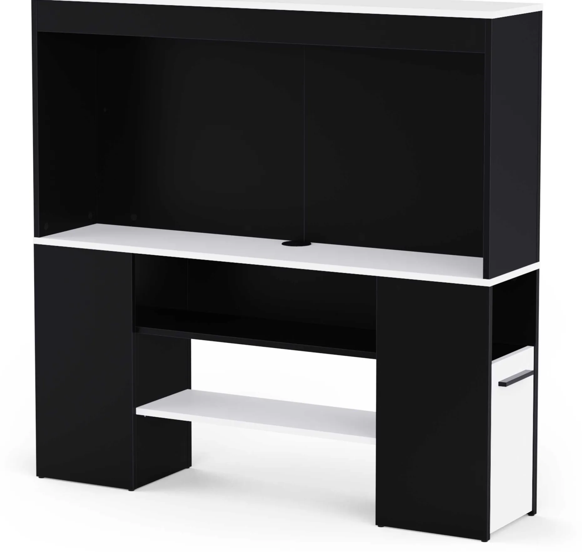 TV-Schrank Dreampad - 120x27x116cm - mit LED-Beleuchtung - schwarz/weiß