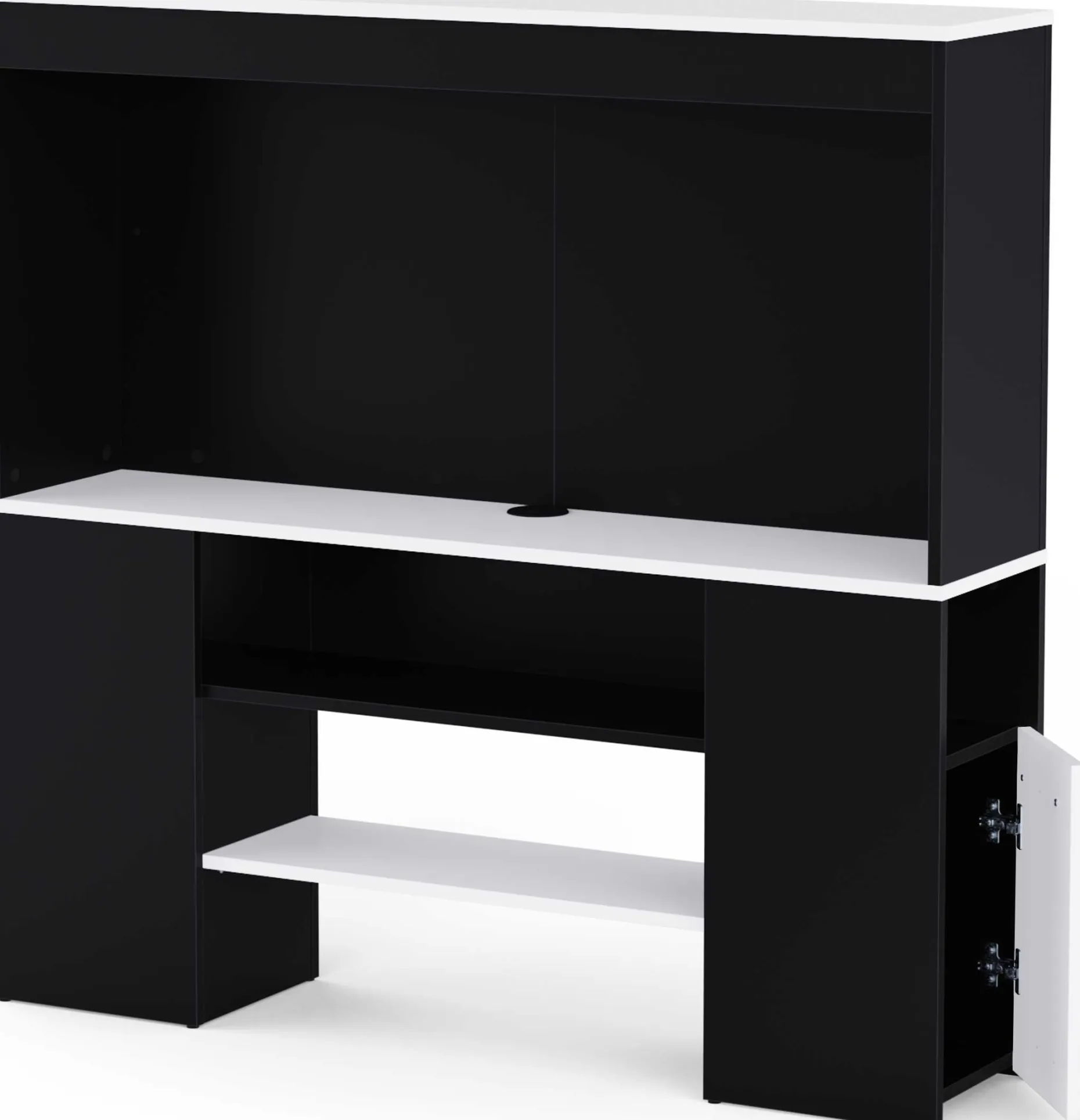 TV-Schrank Dreampad - 120x27x116cm - mit LED-Beleuchtung - schwarz/weiß