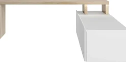 TV-Schrank Ecke Mikao - Eiche Dekor/Weiß