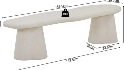 TV-Schrank Faro - 160x44x40cm - Zementfarbe - weiß